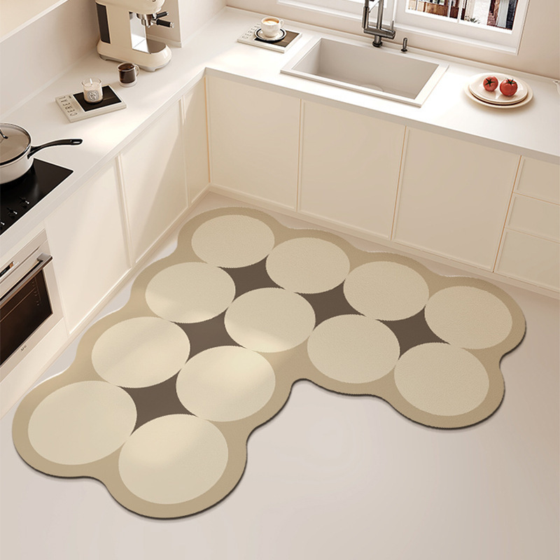 New Diatomaceous Earth Kitchen Mat Cartoon Water Absorbent Oil Absorbent Non-Slip Dirt-Resistant Household Wear-Resistant Cuttable Mat