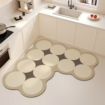 New Diatomaceous Earth Kitchen Mat Cartoon Water Absorbent Oil Absorbent Non-Slip Dirt-Resistant Household Wear-Resistant Cuttable Mat