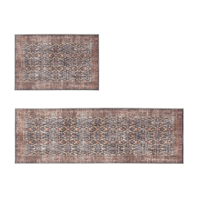 Persian Carpet American Retro Washable Foldable Stain-resistant Easy-to-clean Living Room Kitchen Hallway Rug