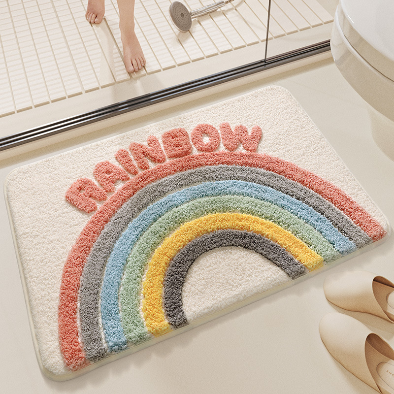 Dajiang Cross-Border INS Style Floral Bathroom Mat Strong Water Absorption Non-Slip Mat Flocked Home Bathroom Quick-Dry Foot Mat