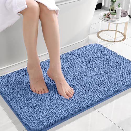 Rugava Bathroom Rugs 24x16, Extra Soft Absorbent Chenille Bath Rugs, Rubber Backing Quick Dry, Machine Washable Bath Mats for Bathroom Floor, Tub and Shower, Home Decor Accessories, Ochre