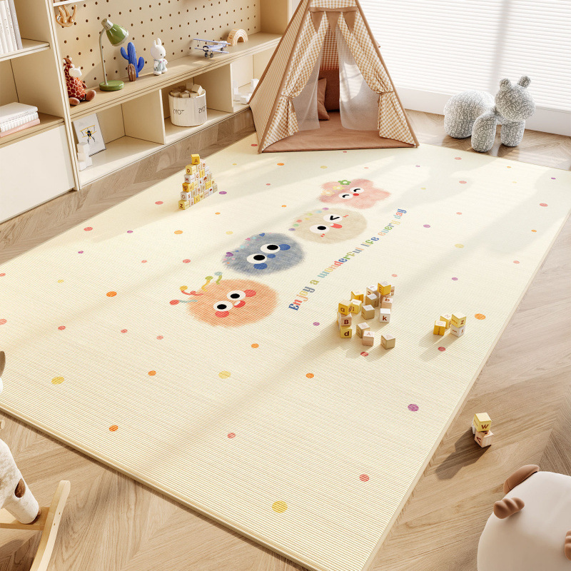 Rugava Cartoon Colorful Pom-Pom Carpet for Children's Room Baby Reading Area Entertainment Play Mat Bedroom Full Carpet