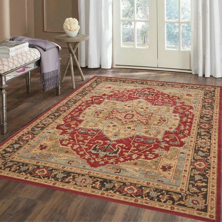 Turkish Ethnic Style Carpet Persian American Retro Living Room Sofa Coffee Table Carpet Home Bedroom Bedside Rug