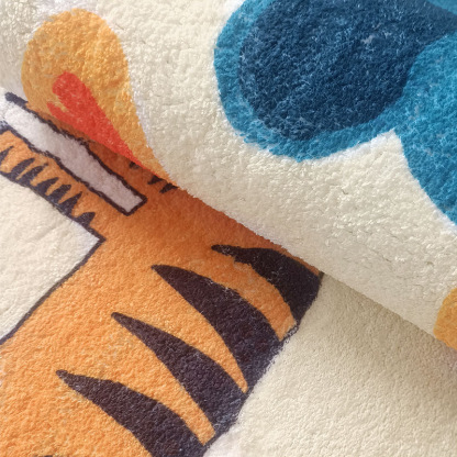 Imitation Cashmere Carpet for Living Room, Water Absorbent, Soft Sofa, Coffee Table Rug, Cartoon Cute, Stain Resistant, Large Area Bedroom Bedside Rug