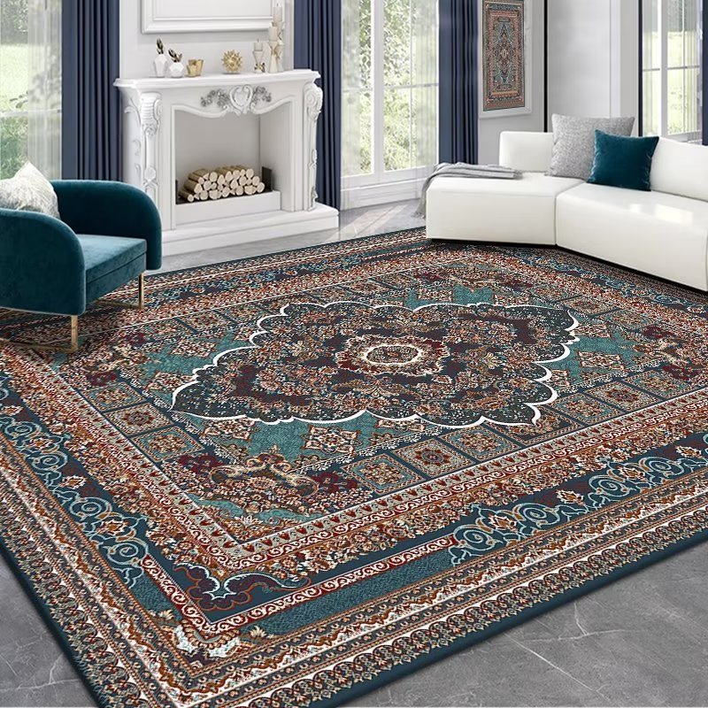Turkish Ethnic Style Carpet Persian American Retro Living Room Sofa Coffee Table Carpet Home Bedroom Bedside Rug