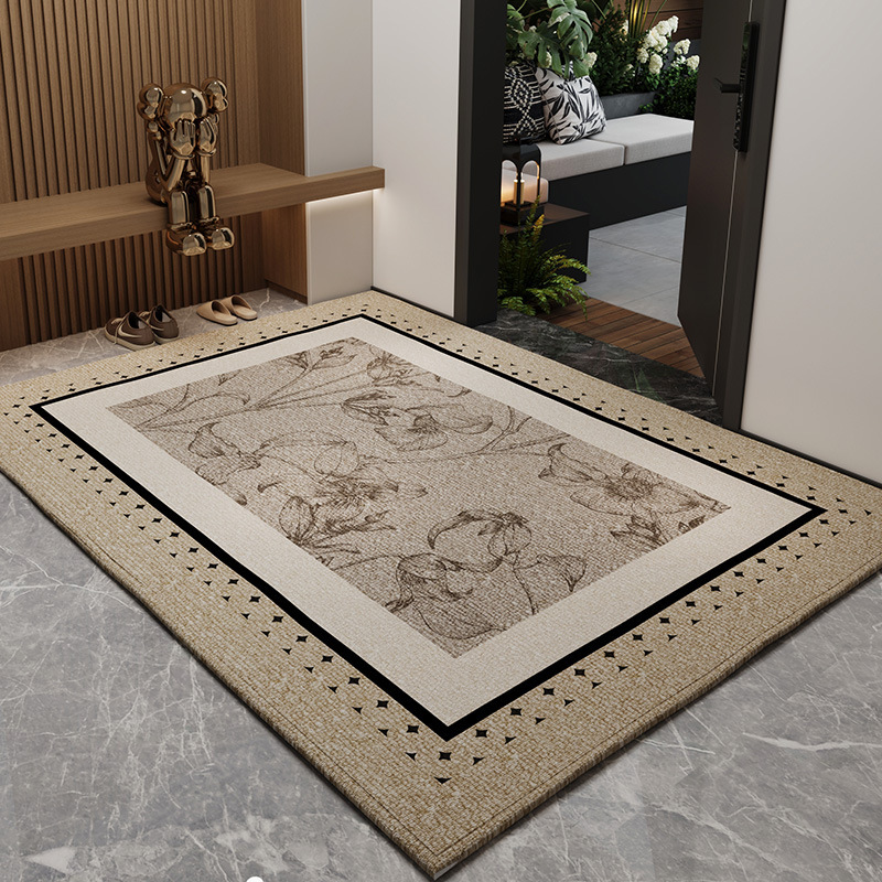 Light Luxury Retro Entryway Door Mat Home Non-Slip Door Mat Large Entrance Hallway Carpet Dirt-Resistant Foot Mat