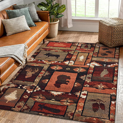 Rugava Vintage American Ethnic Style Home Living Room Sofa Coffee Table Bedroom Bedside Rug Balcony Non-Slip Rug