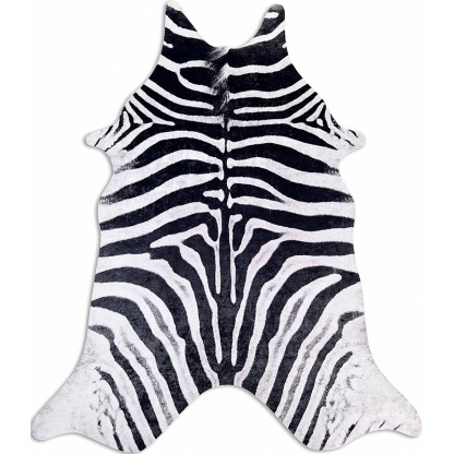 Rugava Modern Minimalist Faux Fur Carpet Indoor Living Room Bedroom Rug Faux Leather Zebra Animal Skin Pattern