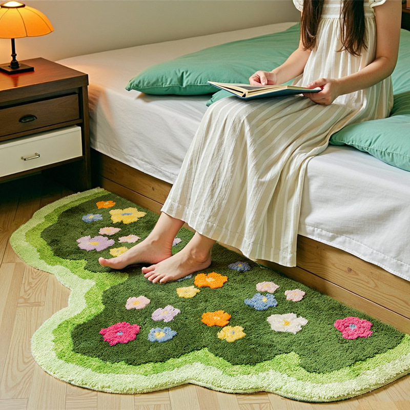 New Carpet Bedroom Bedside Rug Floor Mat Dirt-Resistant Easy to Clean