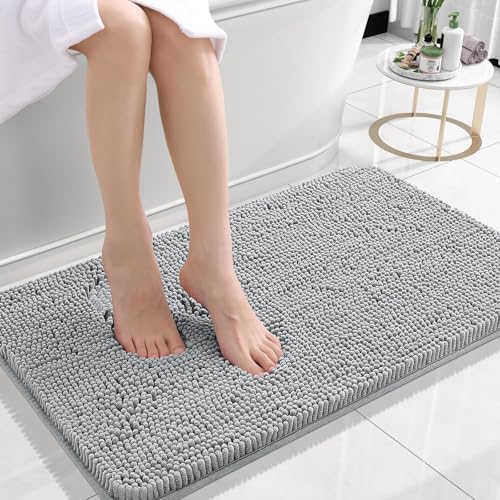 Rugava Bathroom Rugs 24x16, Extra Soft Absorbent Chenille Bath Rugs, Rubber Backing Quick Dry, Machine Washable Bath Mats for Bathroom Floor, Tub and Shower, Home Decor Accessories, Ochre