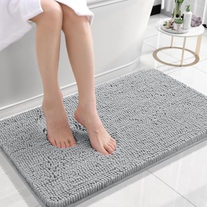Rugava Bathroom Rugs 24x16, Extra Soft Absorbent Chenille Bath Rugs, Rubber Backing Quick Dry, Machine Washable Bath Mats for Bathroom Floor, Tub and Shower, Home Decor Accessories, Ochre