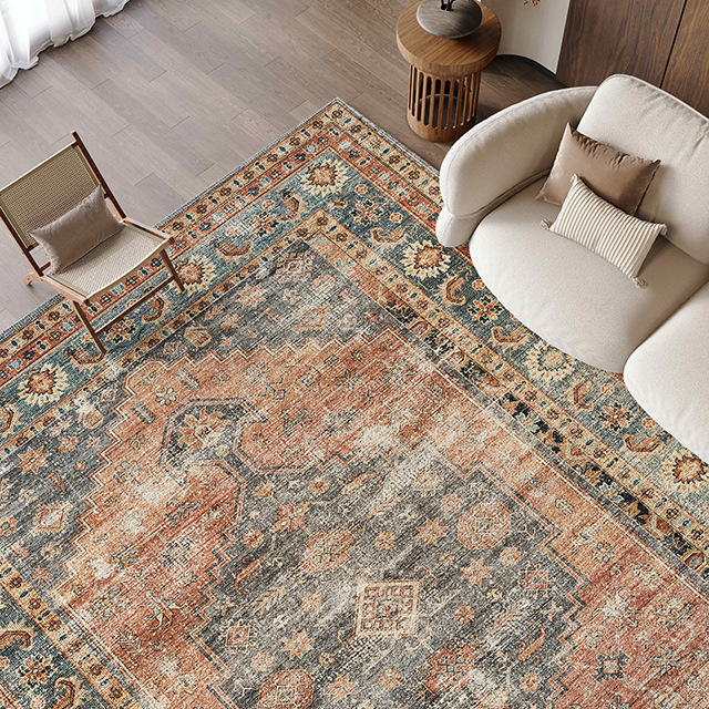 Carpet for Living Room Large Area Full Sofa Coffee Table Rug Persian Style High-end Feel Bedroom Stain-resistant Faux Cashmere Carpet