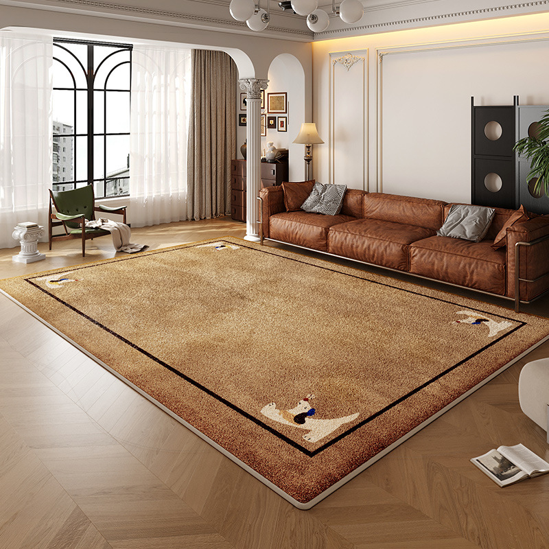 Vintage Puppy Bedroom Living Room Carpet Imitation Cashmere Home Decor Carpet Children's Room Play Reading Area Rug