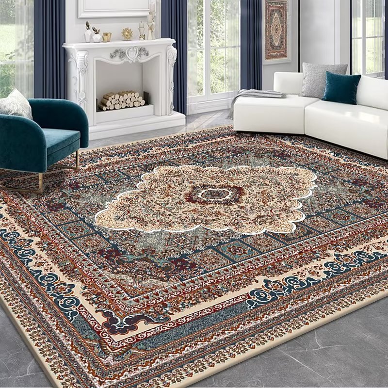 Turkish Ethnic Style Carpet Persian American Retro Living Room Sofa Coffee Table Carpet Home Bedroom Bedside Rug