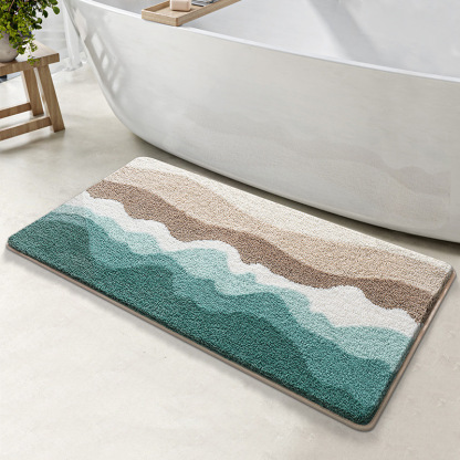 Dajiang Cross-Border INS Style Floral Bathroom Mat Strong Water Absorption Non-Slip Mat Flocked Home Bathroom Quick-Dry Foot Mat