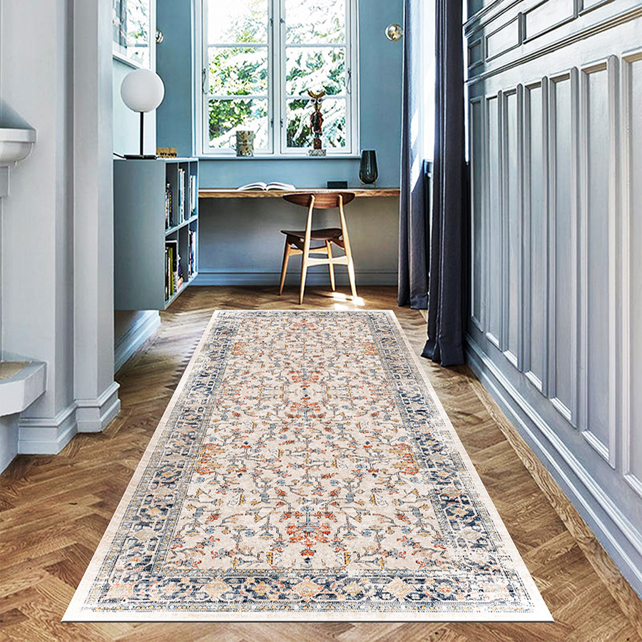 Vintage European Style High-End Dirt-Resistant Easy-Clean Living Room Bedroom Ultra-Soft Faux Cashmere Washable Machine Washable Carpet