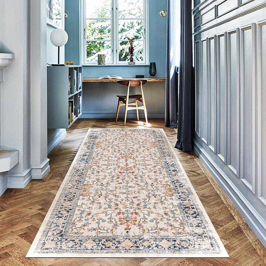 Vintage European Style High-End Dirt-Resistant Easy-Clean Living Room Bedroom Ultra-Soft Faux Cashmere Washable Machine Washable Carpet
