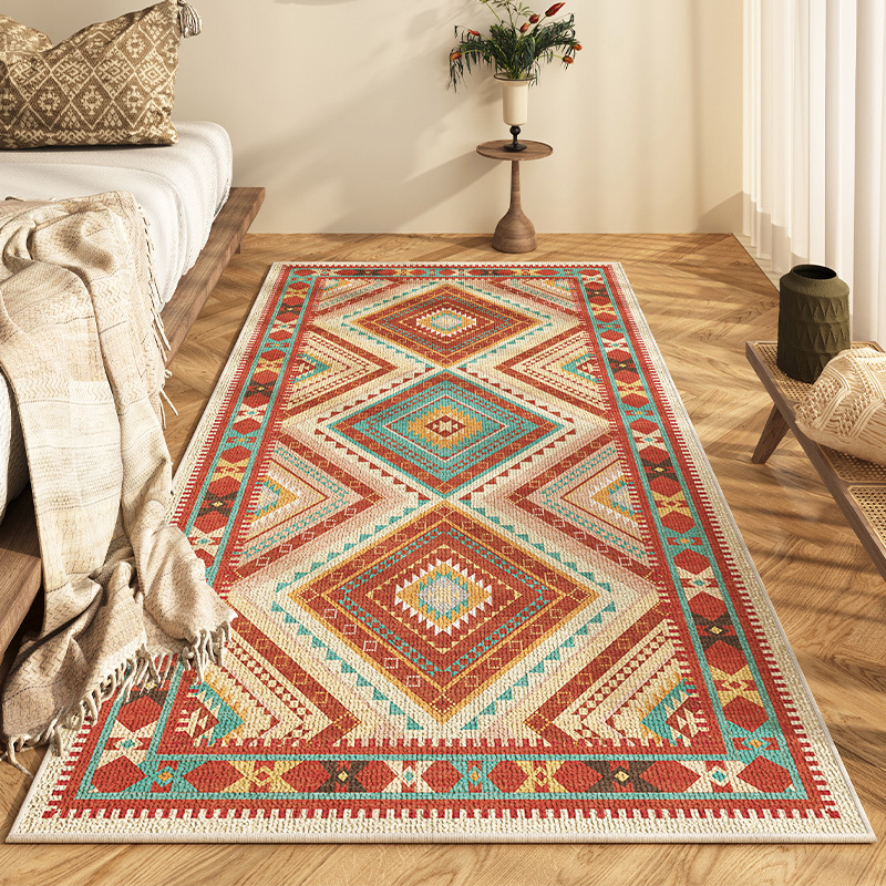 Bohemian Bedside Rug Bedroom Front Foot Mat Turkish Master Bedroom Bay Window Mat Room Low-Maintenance Floor Mat