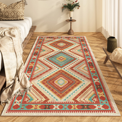 Bohemian Bedside Rug Bedroom Front Foot Mat Turkish Master Bedroom Bay Window Mat Room Low-Maintenance Floor Mat