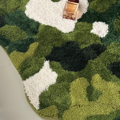 Forest Moss Carpet Bedroom Bedside Rug Thick Plush Living Room Sofa Chair Floor Mat Bathroom Absorbent Quick-Dry Mat