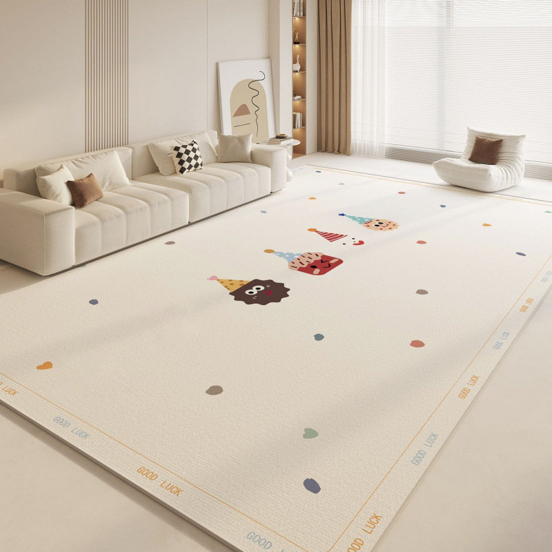 Rugava Cartoon Colorful Pom-Pom Carpet for Children's Room Baby Reading Area Entertainment Play Mat Bedroom Full Carpet