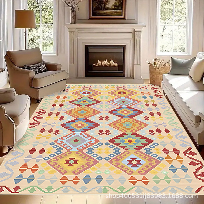 Ethnic Moroccan Carpet for Living Room Office Study Bohemian Rug Homestay Decoration Room Carpet