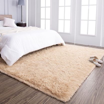 Plush Living Room Carpet Bedroom Bedside Rug Coffee Table Rug Room Under Bed Fleece Floor Mat