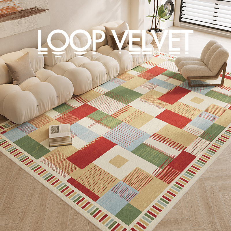 American-Style Waterproof Anti-Fouling Carpet Living Room Retro Affordable Luxury High-Grade Household Erasable Washable Disposable Bedroom Floor Mat