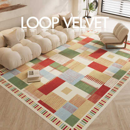American-Style Waterproof Anti-Fouling Carpet Living Room Retro Affordable Luxury High-Grade Household Erasable Washable Disposable Bedroom Floor Mat