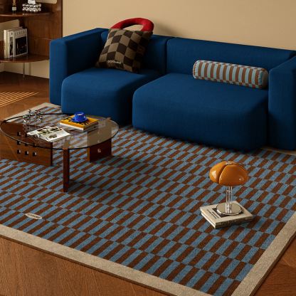 Carpet Stain Resistant Easy to Clean Mid-Century Style Non-Slip Stain Resistant Crystal Velvet Carpet for Home Living Room Coffee Table Wash-Free Carpet