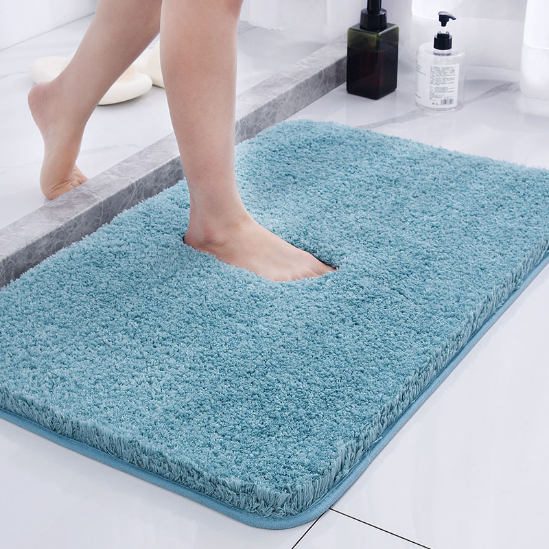 Plush Absorbent Bath Mat Non-Slip Thickened Home Kitchen Bathroom Toilet Doorway Carpet