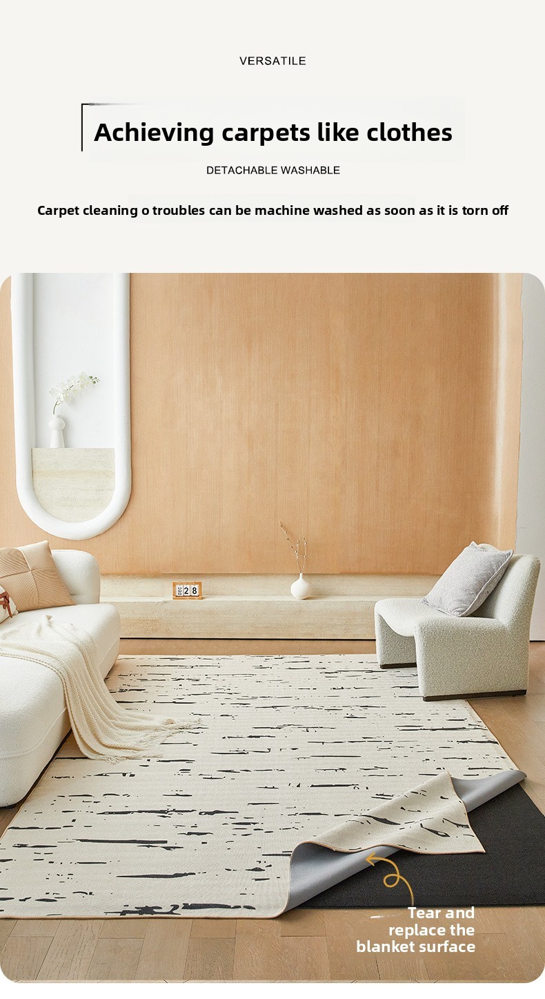 Rugava Double Layer Removable and Washable Machine Washable Living Room Carpet