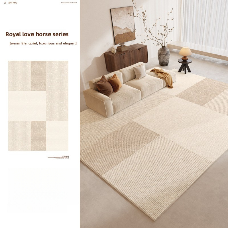 Cream Style Living Room Carpet 2025 New Bedroom Bedside Rug Waterproof Non-Slip Wash-Free Stain-Resistant Thickened Rug