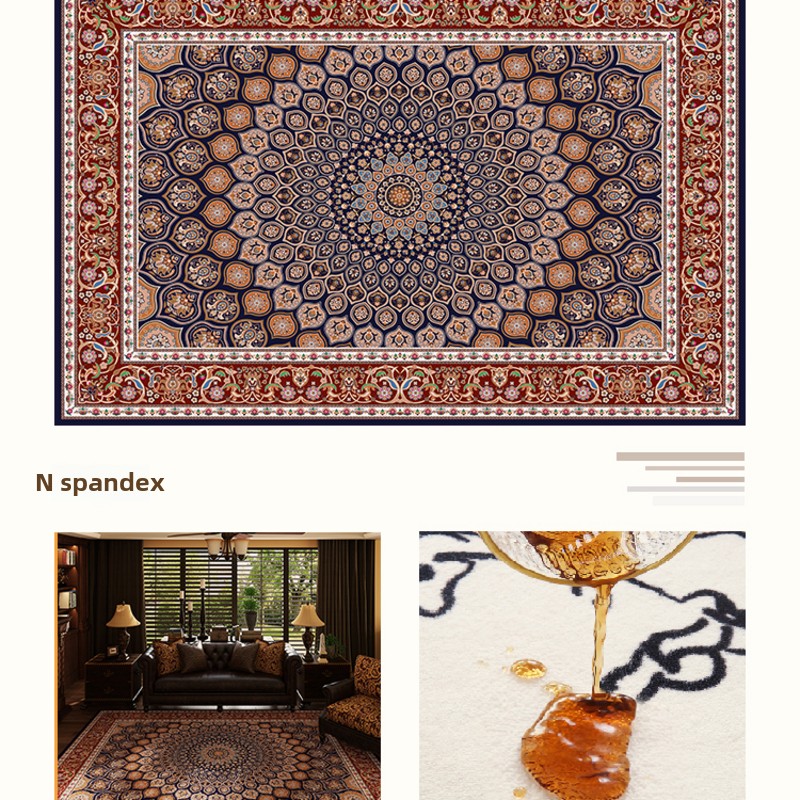 Moroccan Style High-End American Living Room Carpet Sofa Rug Winter Plush Luxurious Classical Thickened Coffee Table Rug