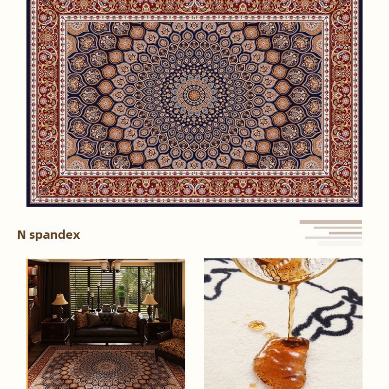 Moroccan Style High-End American Living Room Carpet Sofa Rug Winter Plush Luxurious Classical Thickened Coffee Table Rug