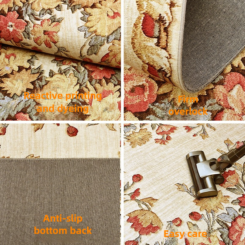 Fashion Pastoral Style Classic American Light Luxury Carpet Living Room Coffee Table Rug Bedroom Sofa Bed End Clothing Store Showroom