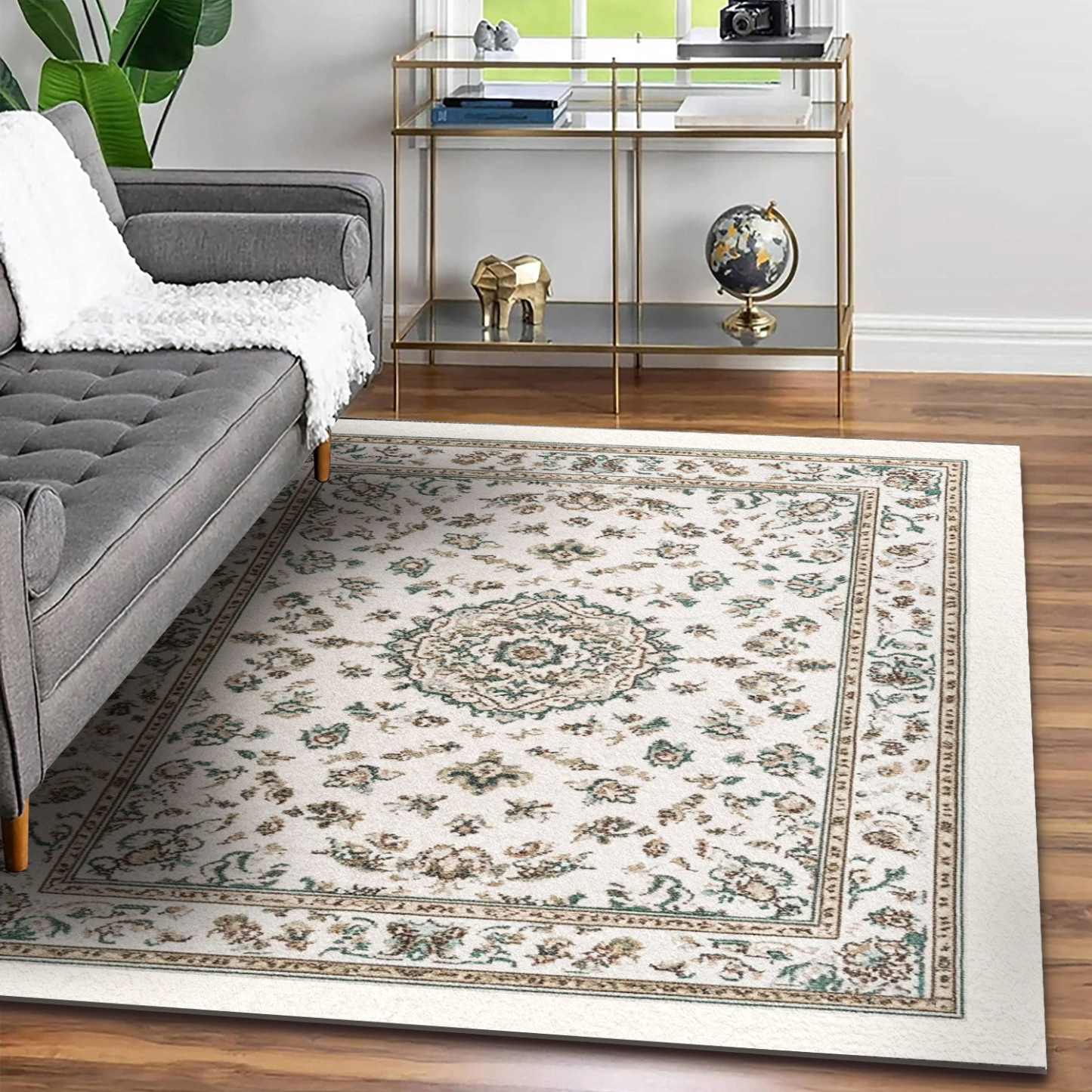 Machine Washable Carpet Living Room Coffee Table Vintage Washable Foldable Non-Slip Fine Cashmere Blanket