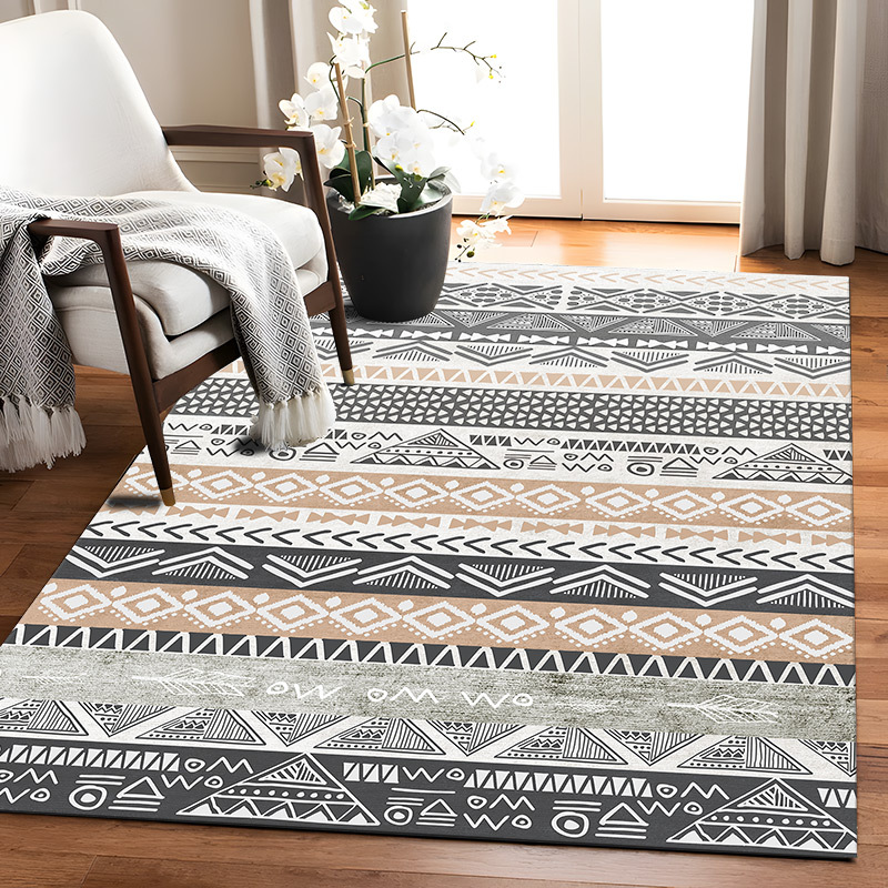 Foldable Washable Living Room Carpet TEMU Cross-border Amazon Manufacturer Wholesale Vintage American Style Non-slip Floor Mat