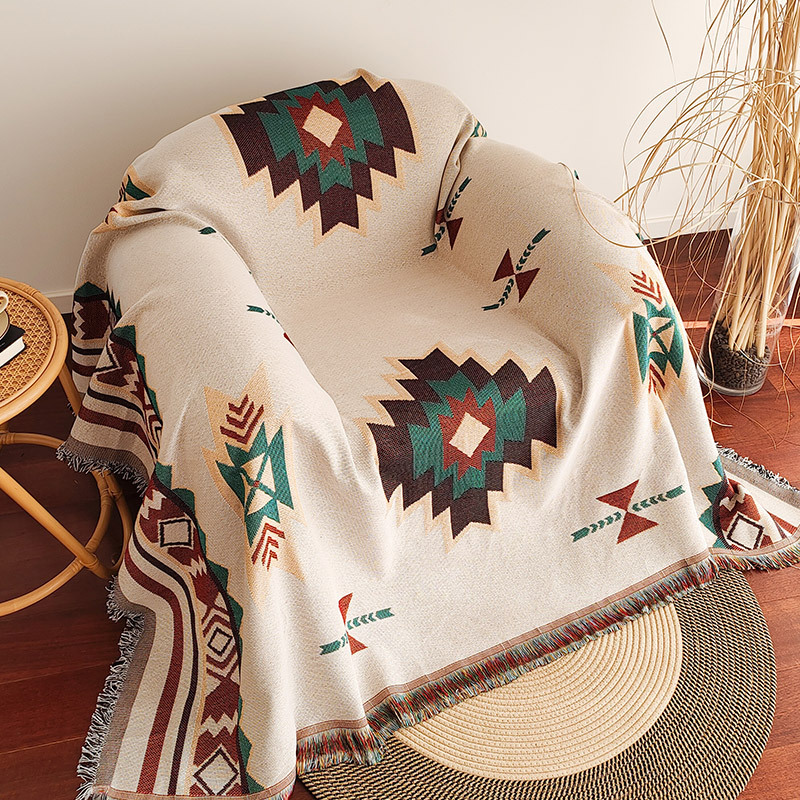 Rugava Sofa Throw Blanket Country Retro Pastoral Style Sofa Cover Chair Cover One-Piece Sofa Cushion