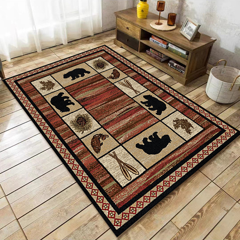 Rugava Vintage American Ethnic Style Home Living Room Sofa Coffee Table Bedroom Bedside Rug Balcony Non-Slip Rug