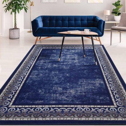 Light Luxury Printed Carpet for Living Room, Stain-Resistant Full Carpet for Bedroom, Ready Stock Decorative Carpet