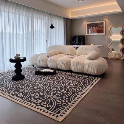 Living Room Carpet Stain Resistant Easy to Clean Sofa Coffee Table Rug Large Area Full Coverage Crystal Velvet Carpet Water Absorbent Non-Slip Foot Mat