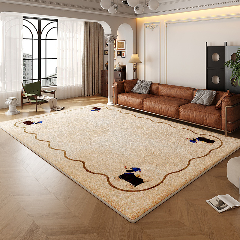 Vintage Puppy Bedroom Living Room Carpet Imitation Cashmere Home Decor Carpet Children's Room Play Reading Area Rug
