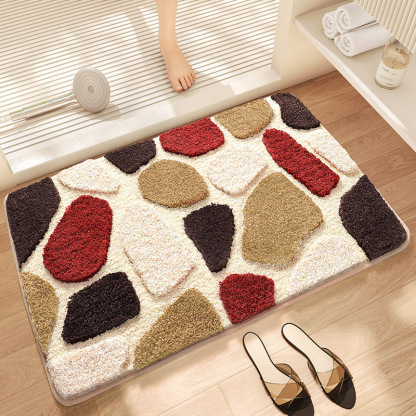 Dajiang Cross-Border INS Style Floral Bathroom Mat Strong Water Absorption Non-Slip Mat Flocked Home Bathroom Quick-Dry Foot Mat