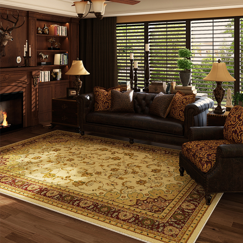 Moroccan Style High-End American Living Room Carpet Sofa Rug Winter Plush Luxurious Classical Thickened Coffee Table Rug