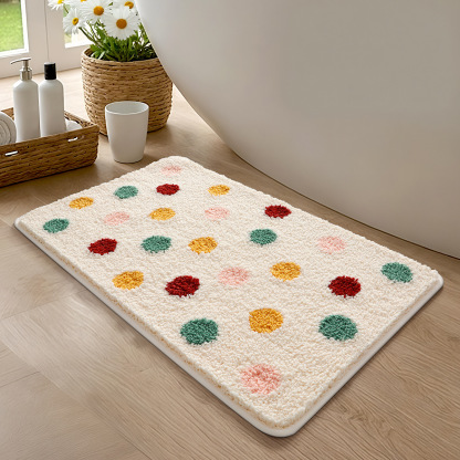 Dajiang Cross-Border INS Style Floral Bathroom Mat Strong Water Absorption Non-Slip Mat Flocked Home Bathroom Quick-Dry Foot Mat