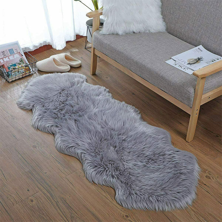 New Plush Carpet for Home Living Room Ins Style Bedroom Bedside Carpet Bay Window Faux Fur Carpet Rug