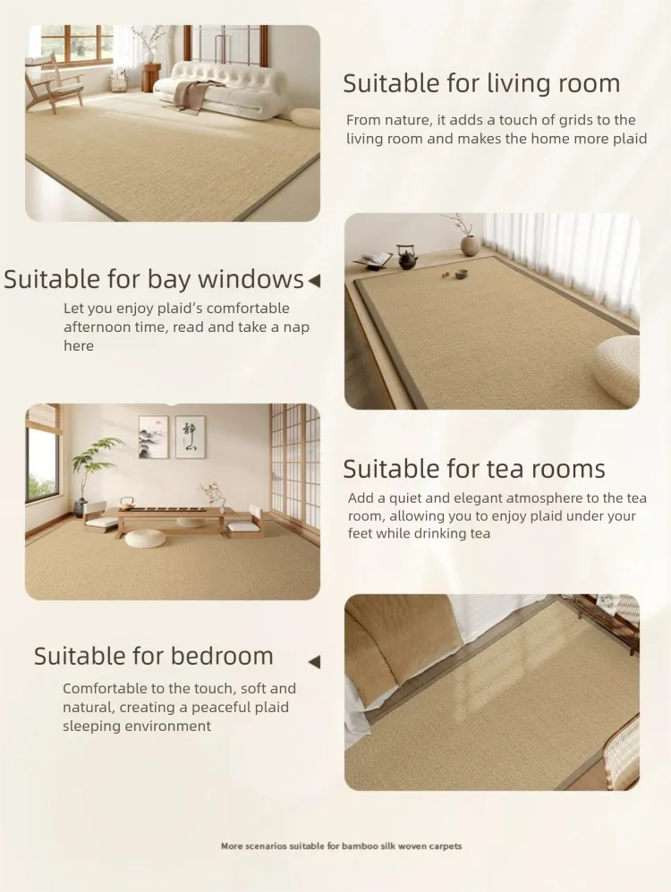 Rugava Artisan-Woven Cooling Bamboo Rug - Hexagon Pattern for Summer-Ready Homes