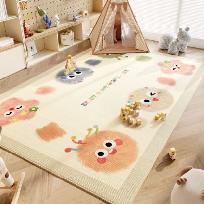 Rugava Cartoon Colorful Pom-Pom Carpet for Children's Room Baby Reading Area Entertainment Play Mat Bedroom Full Carpet