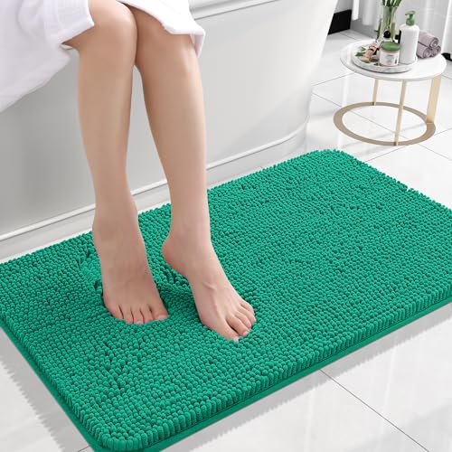 Rugava Bathroom Rugs 24x16, Extra Soft Absorbent Chenille Bath Rugs, Rubber Backing Quick Dry, Machine Washable Bath Mats for Bathroom Floor, Tub and Shower, Home Decor Accessories, Ochre